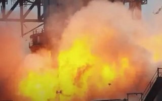 Imagem do momento da explosão do foguete da Spacex
