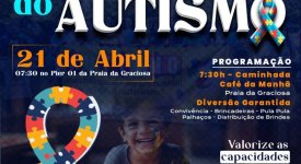 3ª Caminhada de Conscientização do Autismo acontece neste domingo, dia 21 de abril, na Praia da Graciosa