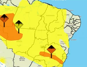 Alerta de chuvas com perigo em potencial no Tocantins é emitido pelo INMET