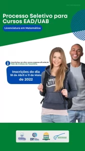 780 vagas são oferecidas pela UBA e UFT para cursos de graduação a distÃ¢ncia; inscrições seguem até dia 11 de maio