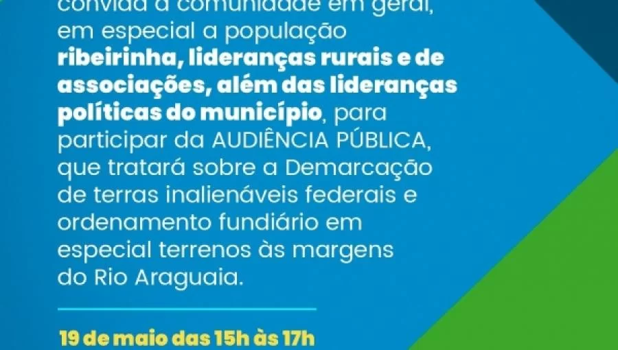 AudiÃªncia Pública sobre a Demarcação de terras em Couto Magalhães acontece nesta quinta-feira,19