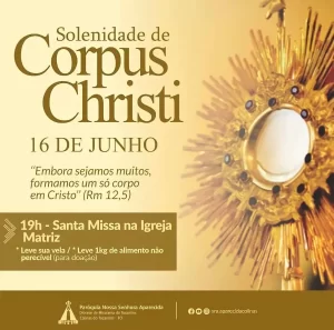Solenidade de Corpus Christi é celebrado na Igreja Matriz de Colinas