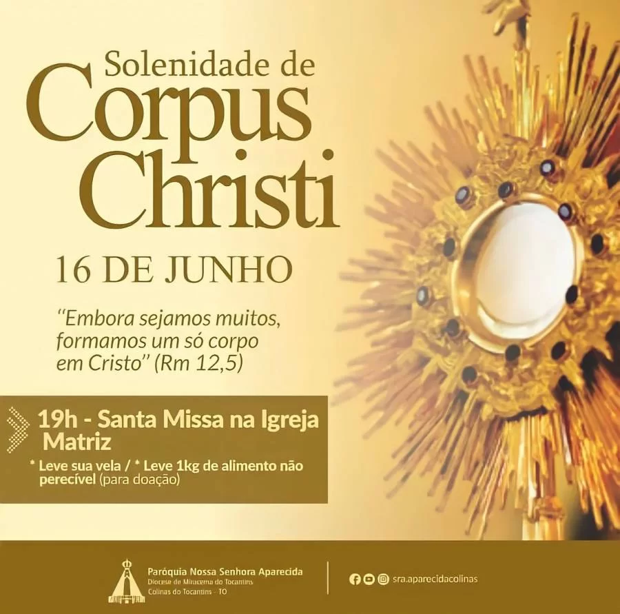 Solenidade de Corpus Christi é celebrado na Igreja Matriz de Colinas