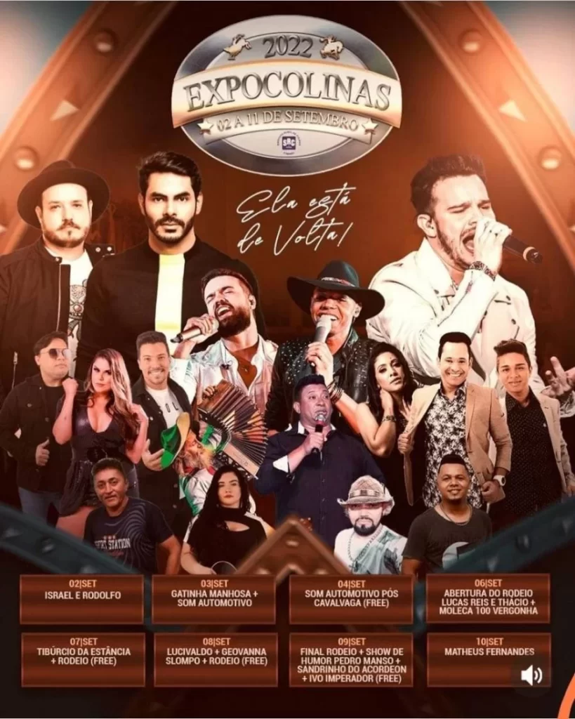 Programação Expocolinas ganha "upgrade" e confirma Israel & Rodolfo e Matheus Fernandes este ano