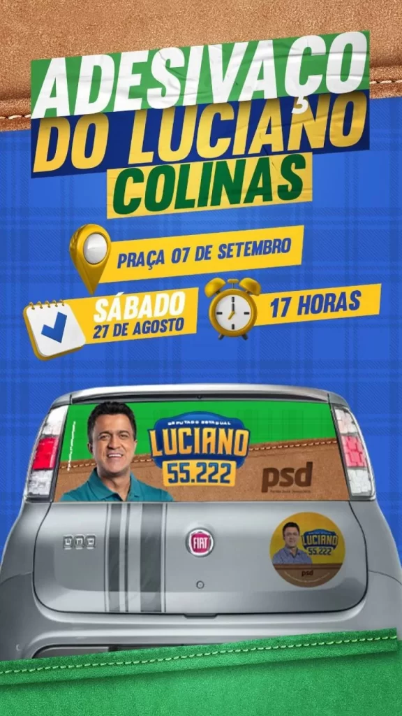 Adesivaço Luciano Oliveira acontece neste sábado em Colinas do Tocantins