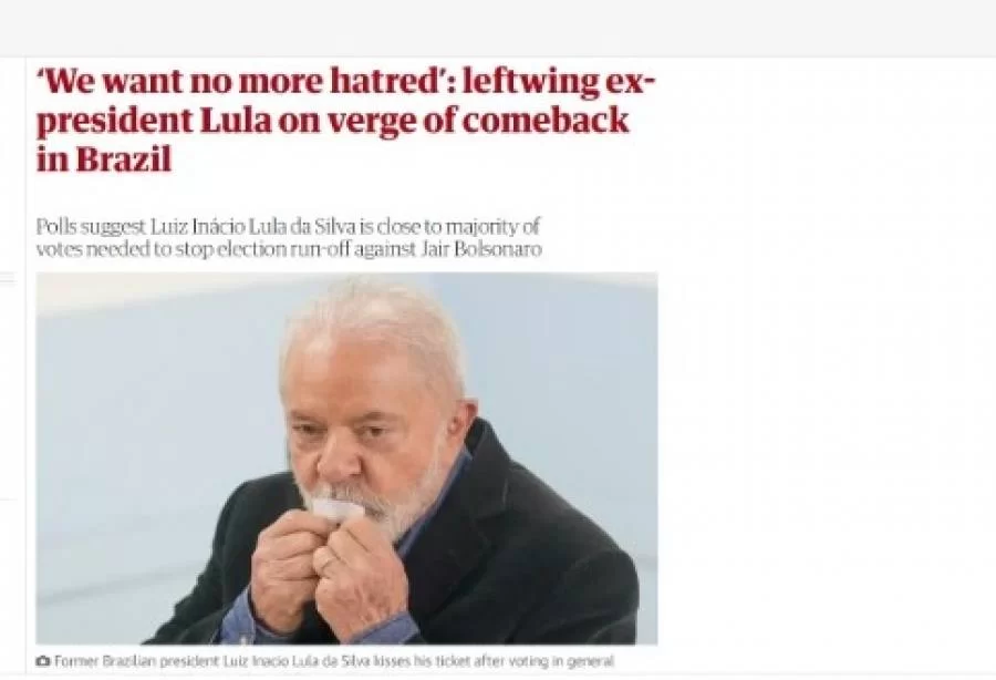 Imprensa internacional coloca Lula Ã  beira da vitória sobre Bolsonaro