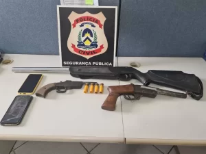 Quadrilha é presa com arsenal de armas, drogas e munições, durante ação conjunta da PM e PC em Guaraí