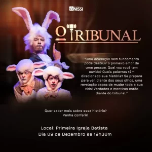 Peça de teatro 'O tribunal' acontece nessa sexta-feira (9) em Colinas; confira