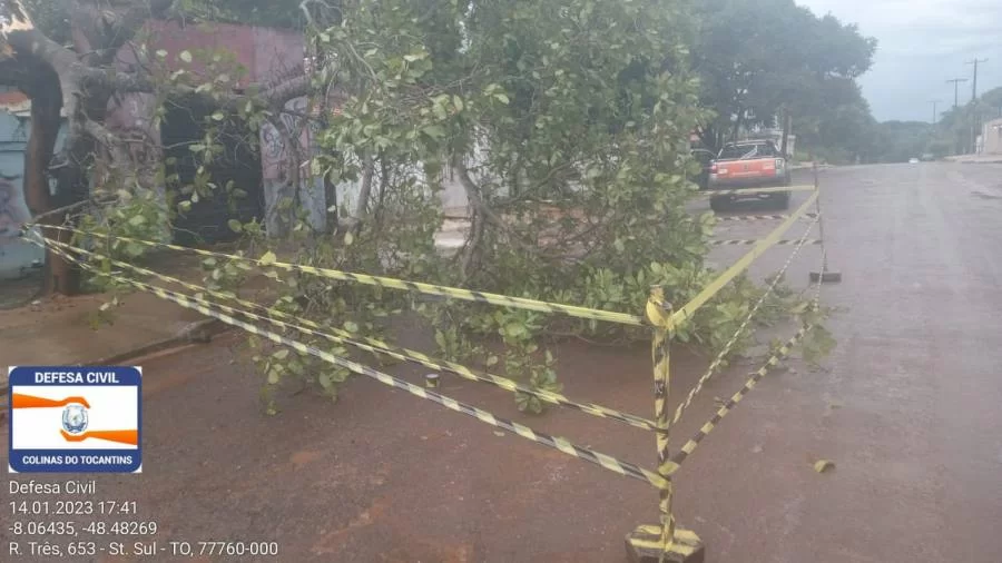 Chuva causa estragos durante fim de semana em Colinas