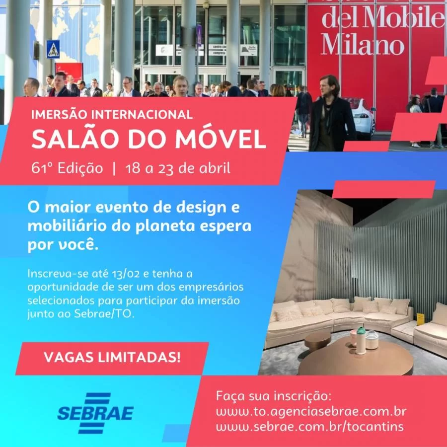 Sebrae lança edital para empresários irem ao Salão Internacional do Móvel de Milão