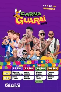 CarnaGuaraí: shows com Maycon & Anderson e a atração nacional Bruno&Rafa abrem programação desta sexta-feira, 17, em Gurupi