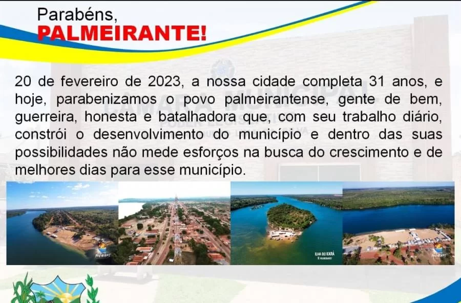 Palmeirante completa mais de trÃªs décadas e comemora aniversário com grande programação; confira