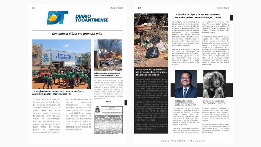 Edição Diário Tocantinense 25/05