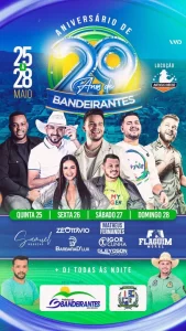 Especial "Aniversário de Bandeirantes" recebe no fim de semana, Matheus Fernandes, Igor Cunha, Gleyson Swingão e Flaguim Moral