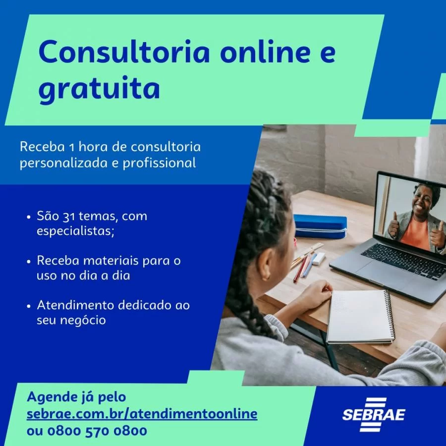 Sebrae oferece consultorias gratuitas aos empreendedores