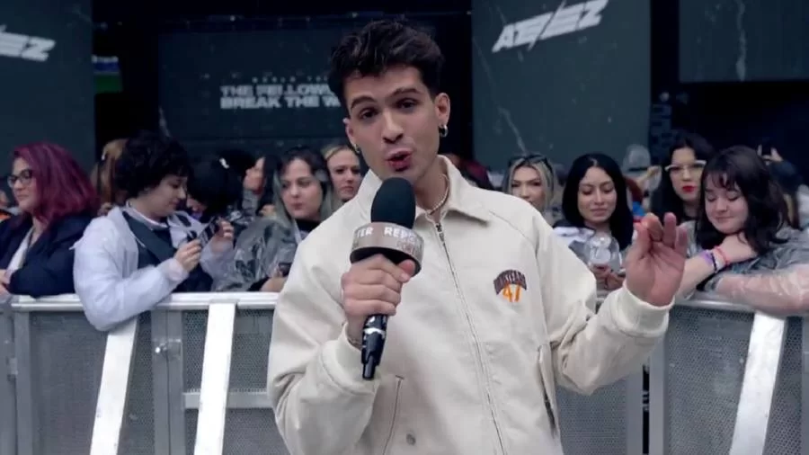 João Guilherme vira repórter por um dia do Fantástico em show internacional