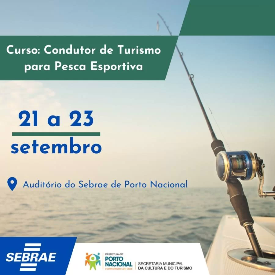 Sebrae oferta curso de condutor de turismo e pesca esportiva nesta quinta-feira, 21