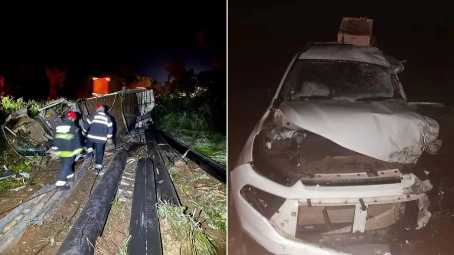 Acidente entre caminhonete e caminhão mata motoristas e deixa trÃªs pessoas feridas próximo a Nova Olinda