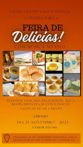 Igreja Batista Nova Aliança do Tocantins promove feira gastronômica e louvor; confira