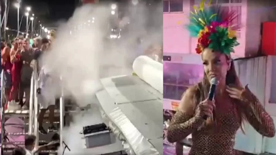 Após polÃªmica "macetando o apocalipse", trio Elétrico de Ivete Sangalo quase tomba e cilindro de gás explode