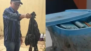 Aposentado encontra quase R$ 60 mil enterrados em pote de sorvete ao limpar jardim de casa recém comprada para filha