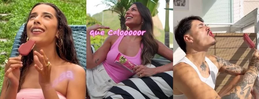 Marina Sena celebra o verão com sorvete e inspira Mari Gonzalez e legião de influenciadores no TikTok