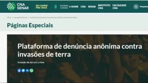 CNA lança plataforma de denúncia anônima contra invasão de terras