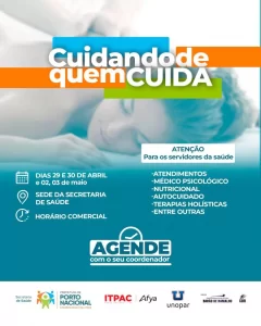 Secretaria da Saúde realiza projeto "Cuidando de quem cuida", em comemoração do Dia do Trabalhador