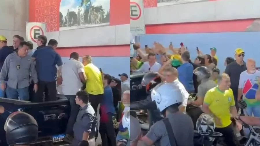 VÃDEO: Em carreata de Bolsonaro, deputado Filipe Martins é barrado de subir em palanque
