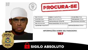 Polícia divulga retrato falado de suspeito de ter abusado sexualmente de jovem que voltava do trabalho