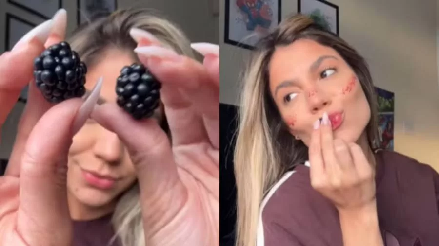 Hariany Almeida causa polÃªmica ao usar amora em tutorial de maquiagem
