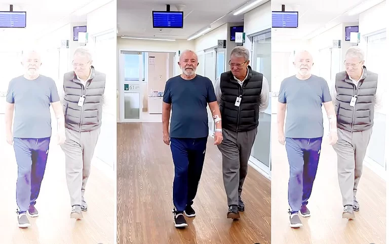 Lula publica vídeo caminhando no hospital: “Estou firme e forte”