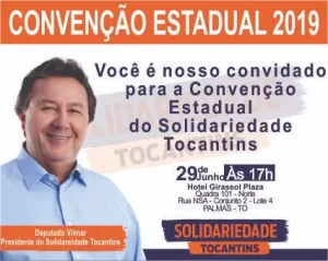 Solidariedade Tocantins farÃÂ¡ sua convenÃÂ§ÃÂ£o dia 29 de junho