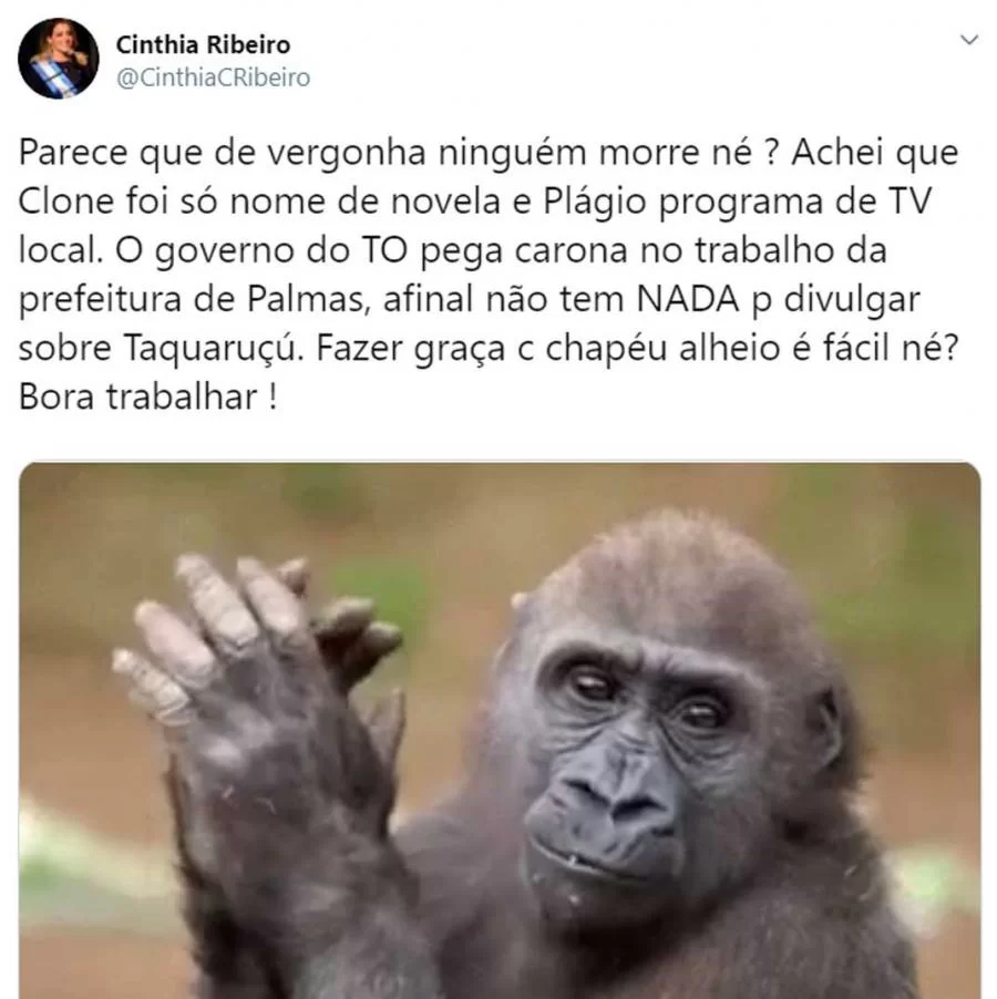 Cinthia Ribeiro "ironiza" vÃÂ­deo sobre TaquaruÃÂ§u divulgado pelo Estado