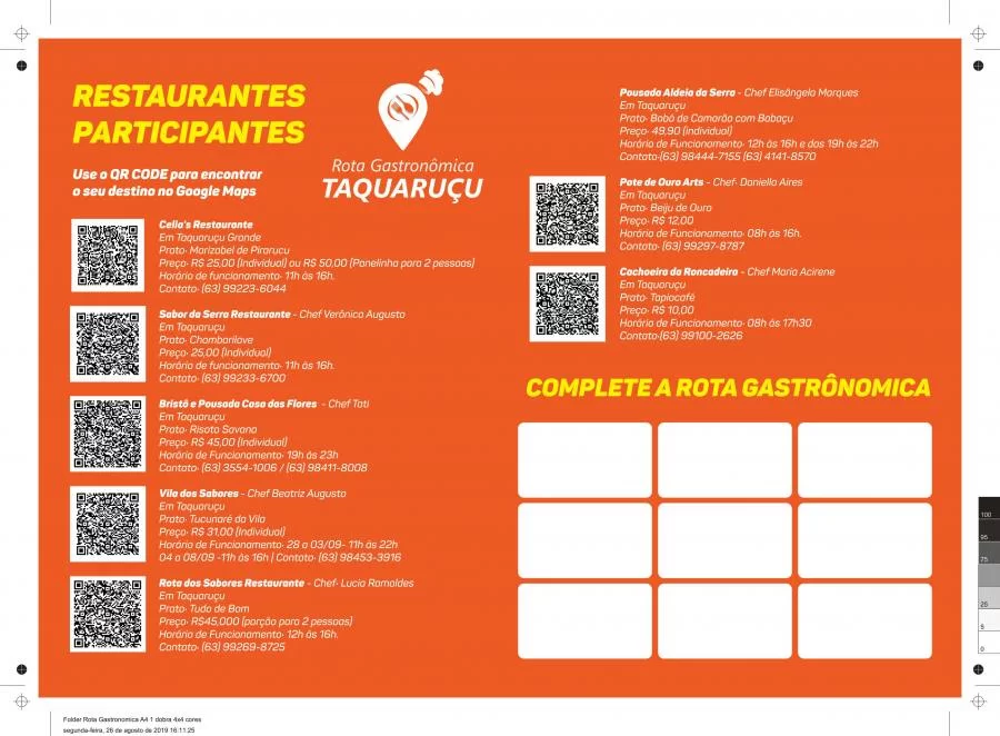 Festival GastronÃÂ´mico de TaquaruÃÂ§u de 2019 terÃÂ¡ lembranÃÂ§a exclusiva para as pessoas que completarem a Rota GastronÃÂ´mica