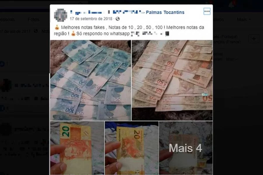 OperaÃÂ§ÃÂ£o da PF em Palmas mira comercializaÃÂ§ÃÂ£o de dinheiro falso em redes sociais