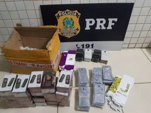 Sessenta e cinco celulares contrabandeados sÃÂ£o apreendidos pela PolÃÂ­cia RodoviÃÂ¡ria Federal