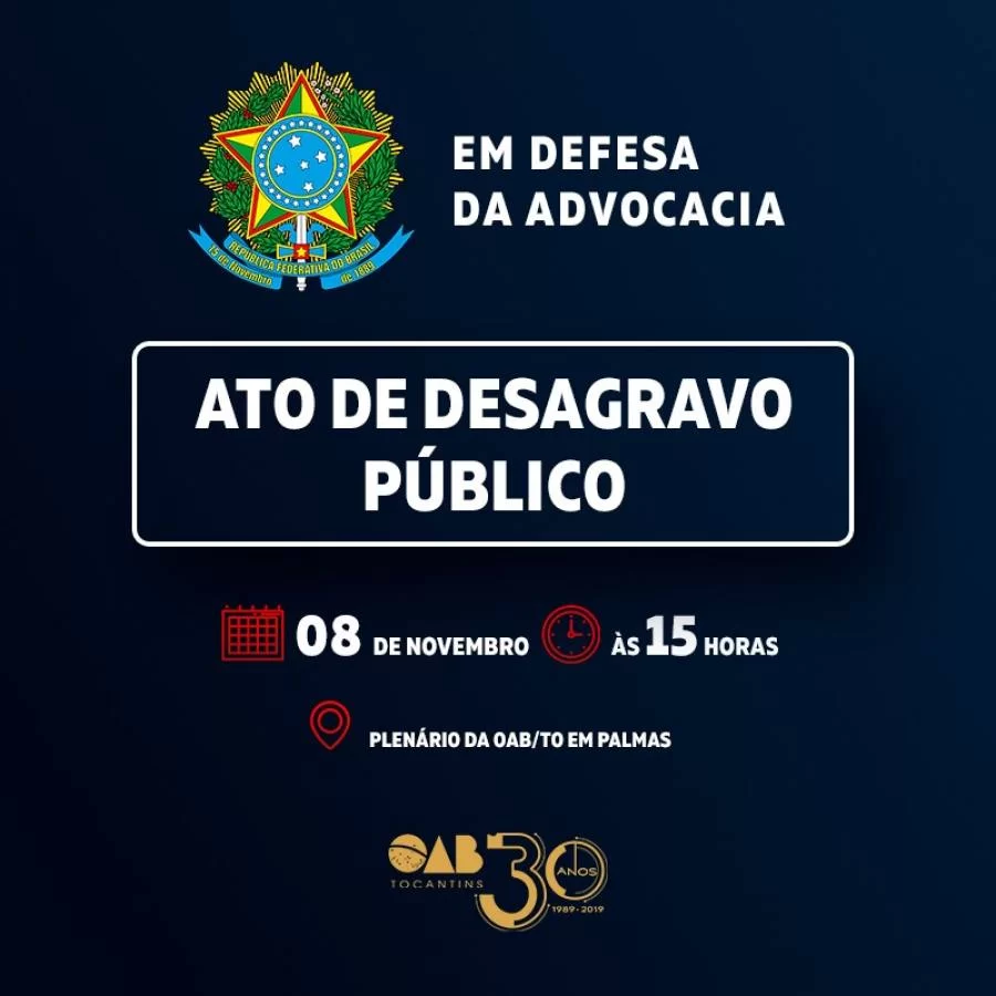 Desagravo em favor de jovem advogada envolvendo juiz acontece nesta sexta-feira em Palmas