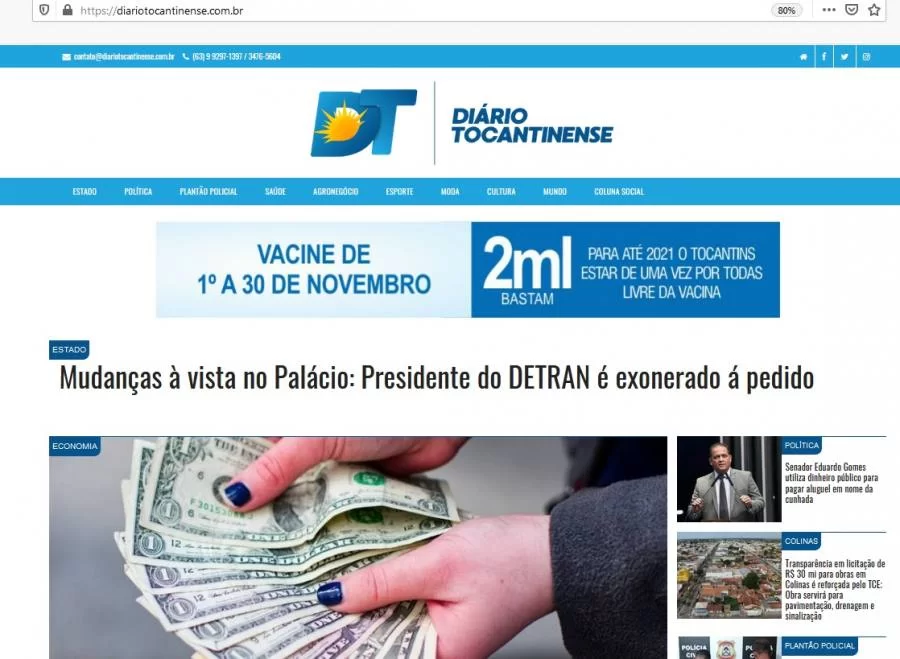 DiÃÂ¡rio Tocantinense passarÃÂ¡ por manutenÃÂ§ÃÂ£o em seu servidor; noticiÃÂ¡rio volta a ser atualizado na prÃÂ³xima segunda-feira (18)