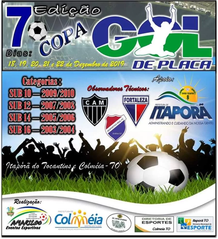 ItaporÃÂ£ realiza 7Ãª Copa Gol de Placa de futebol de base