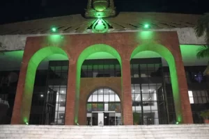 PalÃÂ¡cio Araguaia ÃÂ© iluminado de verde como homenagem aos profissionais de SaÃÂºde