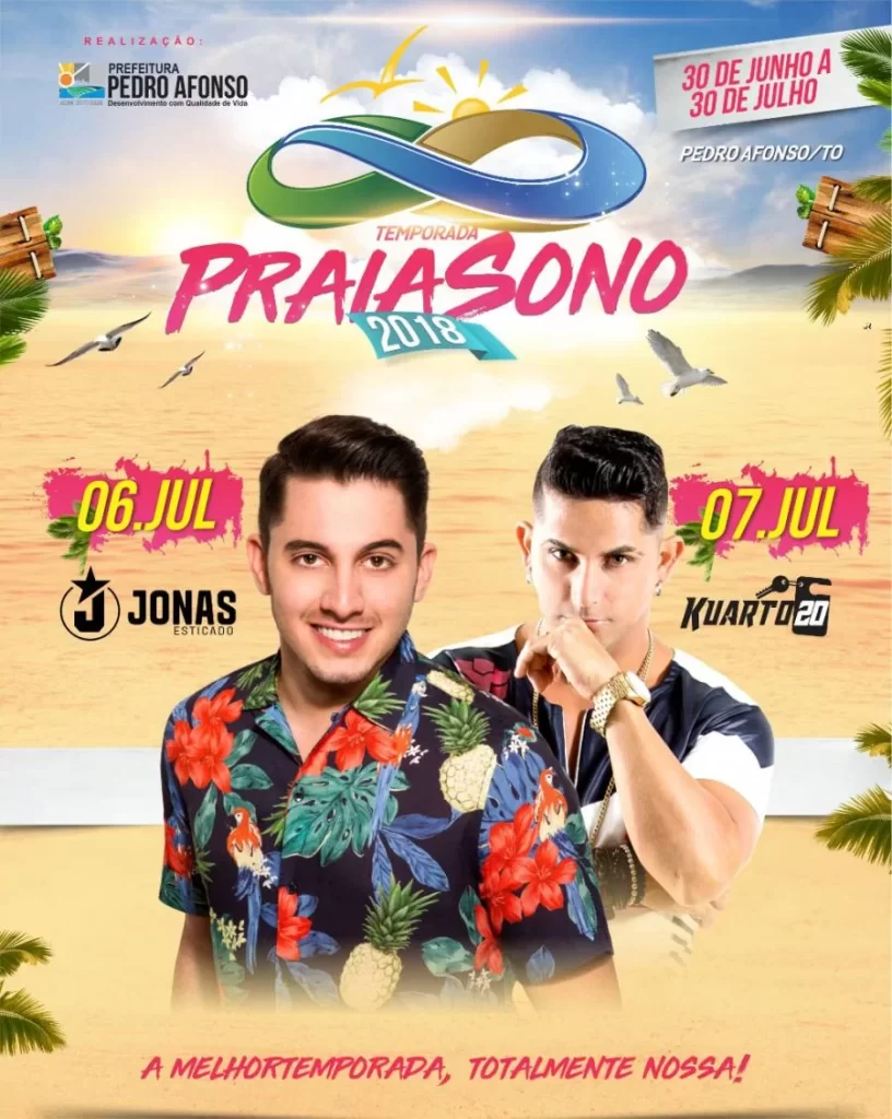 Segundo final de semana do verÃÂ£o pedroafonsino terÃÂ¡ Jonas Esticado e Kuarto 20