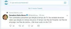 No Twitter, KÃÂ¡tia Abreu alfineta candidatos ÃÂ¡ governadores, "Tem candidatos que pensam que eleiÃÂ§ÃÂ£o ÃÂ© tempo de TV".