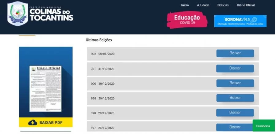 ApÃÂ³s matÃÂ©ria do DiÃÂ¡rio Tocantinense, Prefeitura de Colinas publica primeiras portarias no DiÃÂ¡rio Oficial do MunicÃÂ­pio