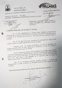 Professora Janad Valcari apresenta Projeto de Lei para multar quem furar a fila da vacinaÃÂ§ÃÂ£o da Covid-19