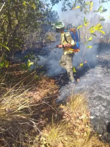 Prefeitura de Couto Magalhães combate foco de fogo em chácaras na zona rural do município