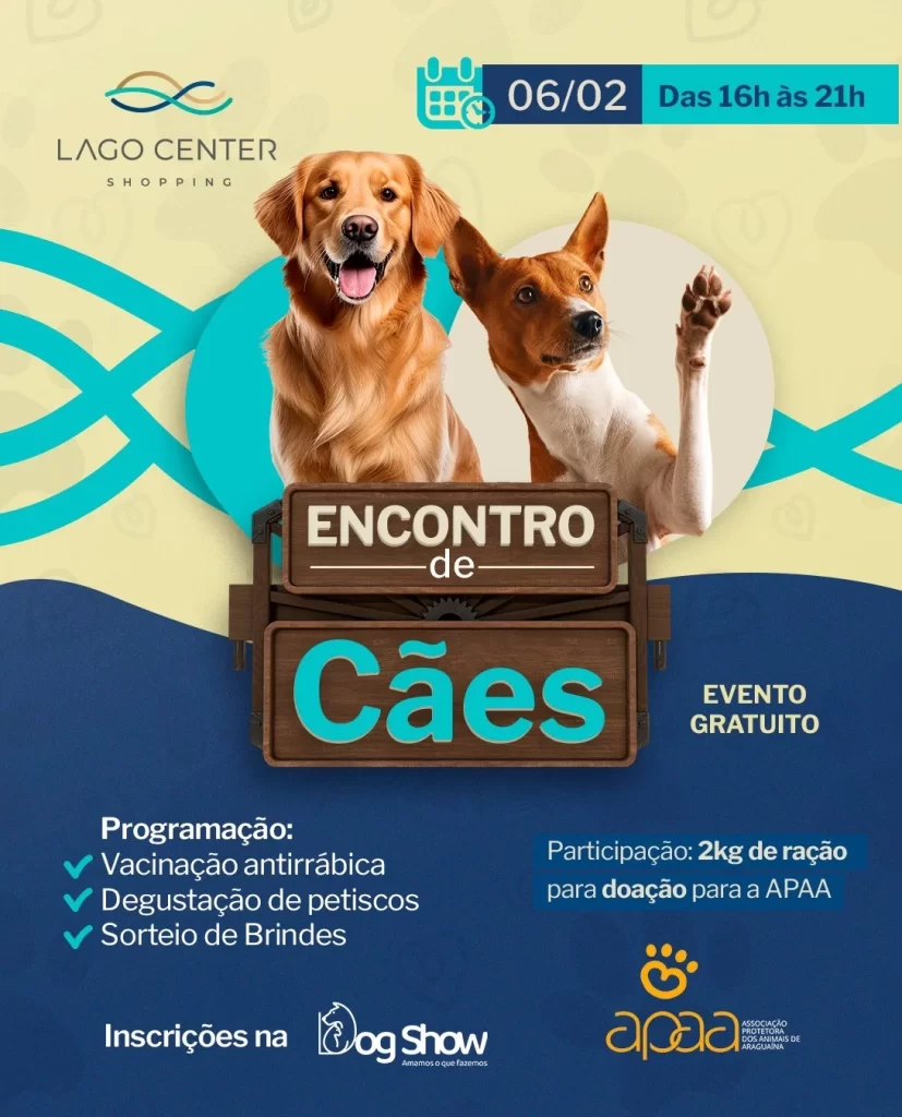 Novidade: Com foco na integração e na solidariedade, o Lago Center Shopping de Araguaína promove o 1º Encontro de Cães