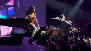 Katy Perry leva susto no palco durante show nos EUA; vídeo com reação espontânea viraliza nas redes