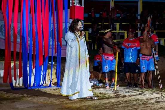 O artista visual Valdsom Braga faz segundo ano consecutivo a cenografia dos jogos indígenas na Amazônia