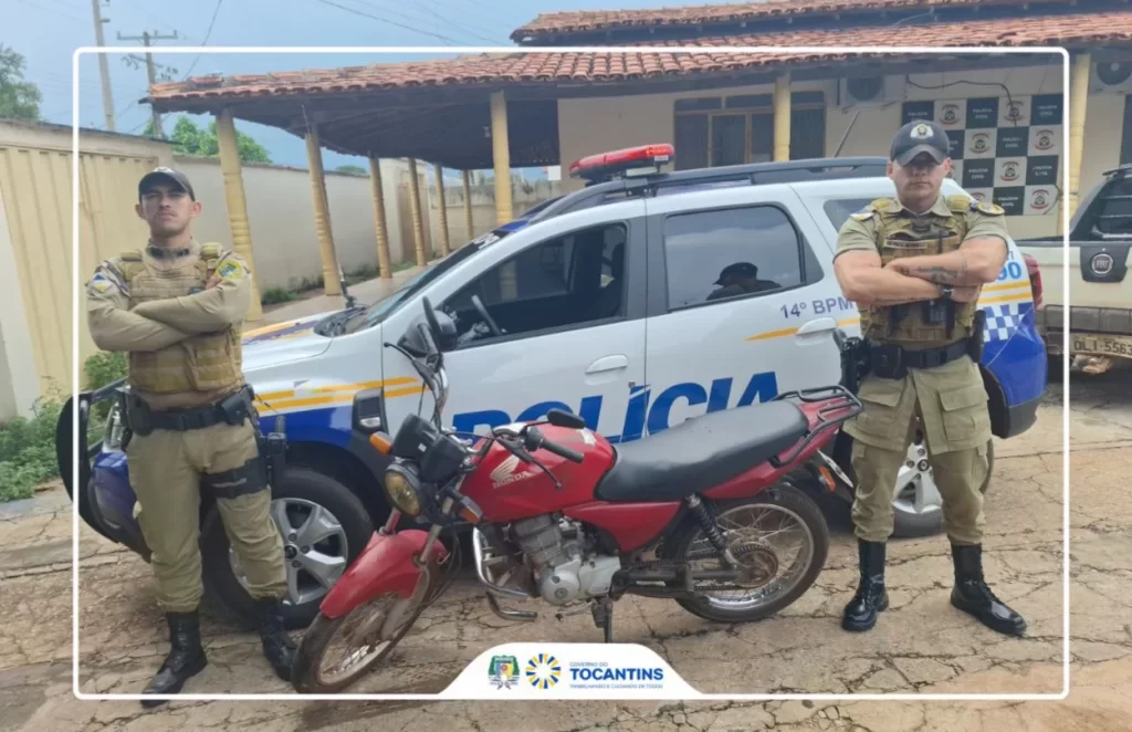 Polícia Militar recupera motocicleta furtada após patrulhamento em Colinas (TO)